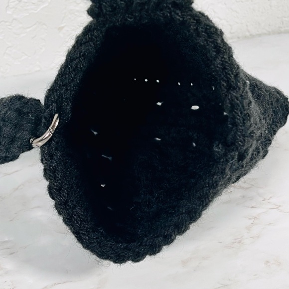 Black Crochet Wristlet Bag - Picture 9 of 11